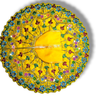Embroidery Work Poshak For Laddu Gopal Ji YelloW
