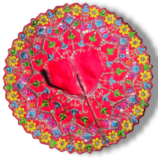 Embroidery Work Poshak For Laddu Gopal Ji Red