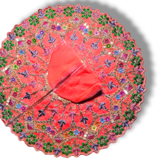 Embroidery Work Poshak For Laddu Gopal Ji Orange