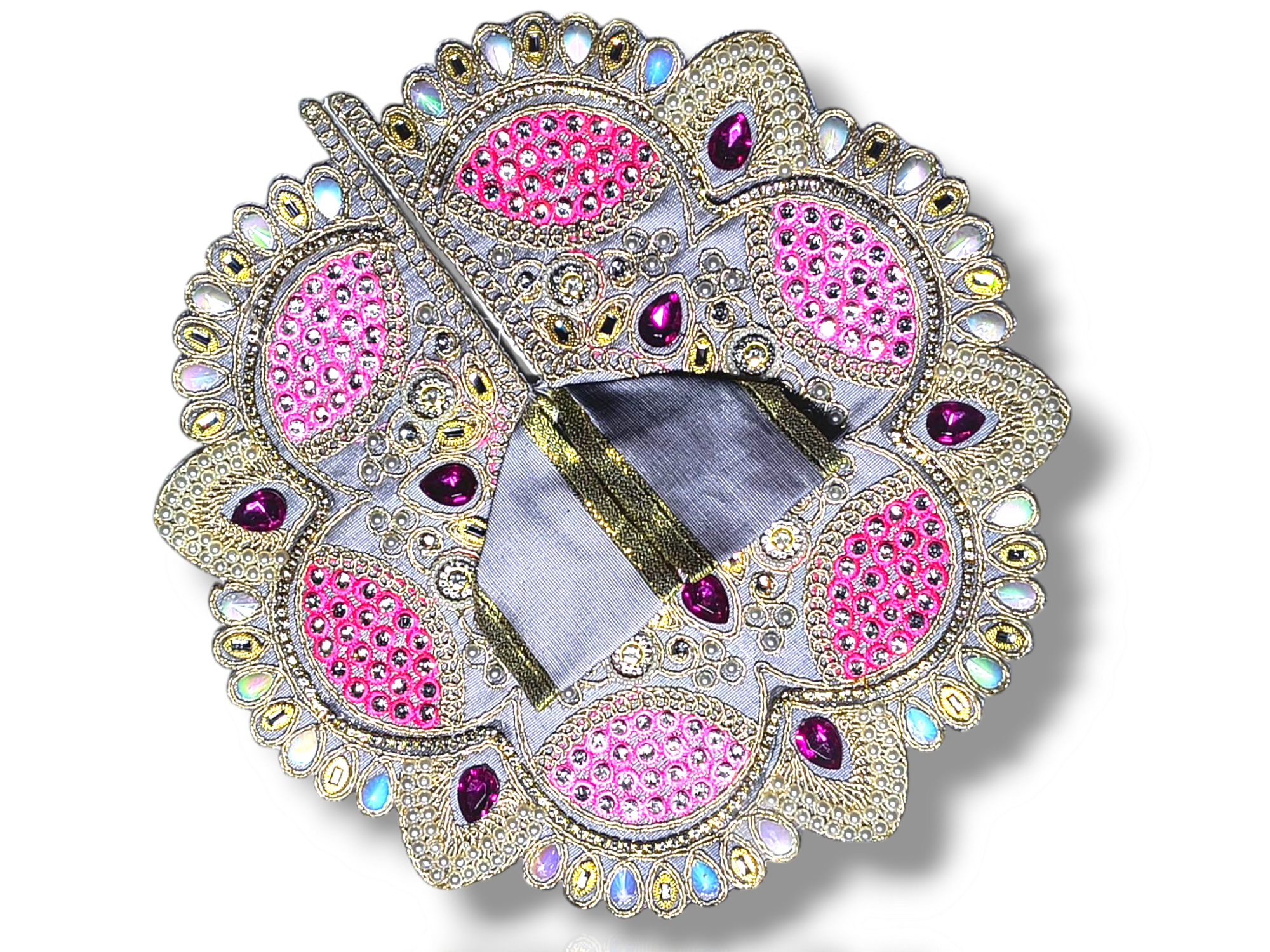 Laddu Gopal Heavy Embroidery With Stone and Thread Grey