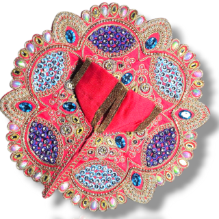 Laddu Gopal Heavy Embroidery With Stone and Thread Red