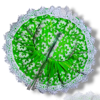 Summer Special Cotton ChikanKari Laddu Gopal Poshak Green