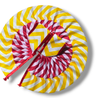 Summer Special Cotton Lahariya Poshak Yellow Red