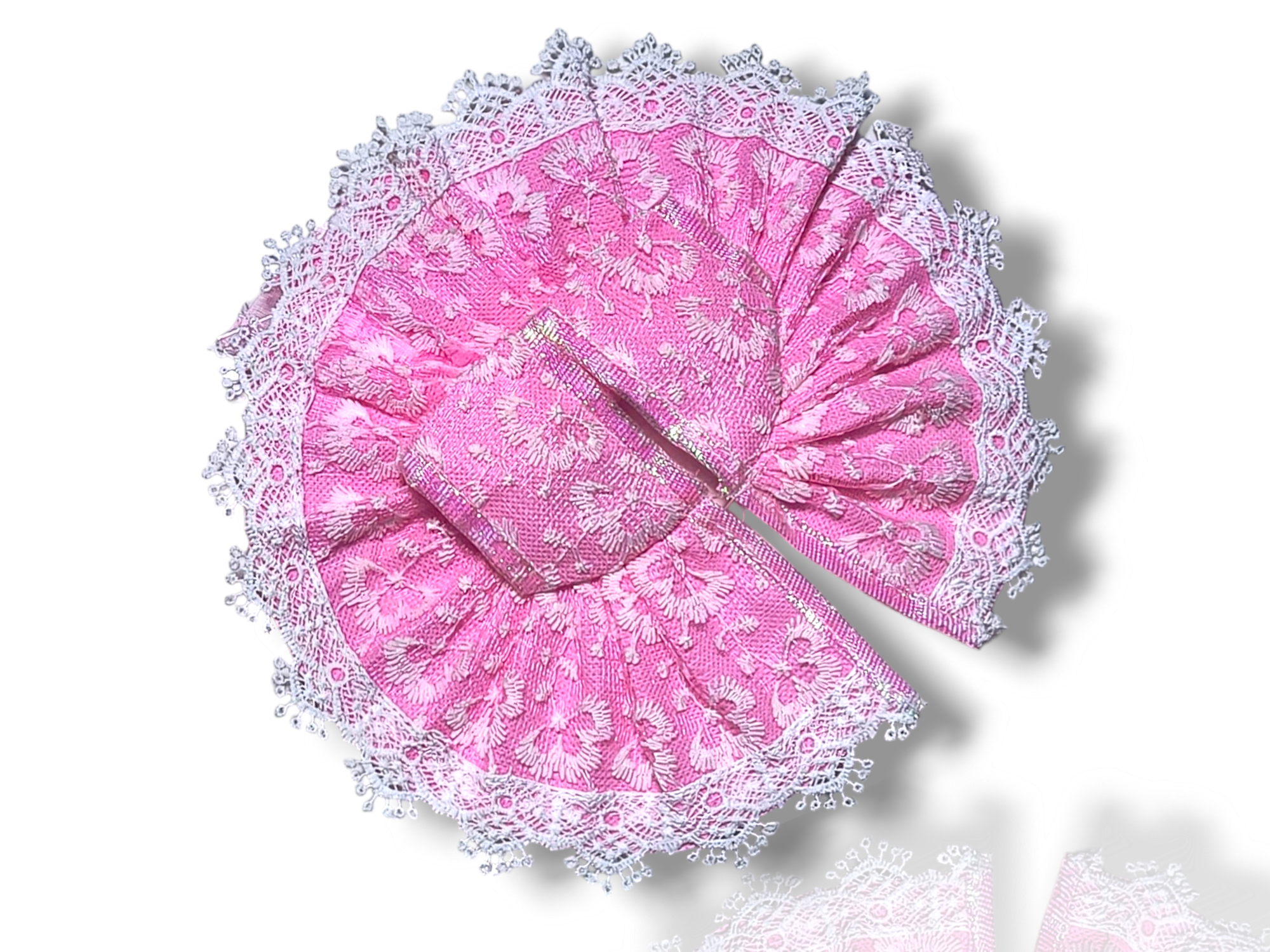 Summer Special Cotton ChikanKari Laddu Gopal Poshak Pink