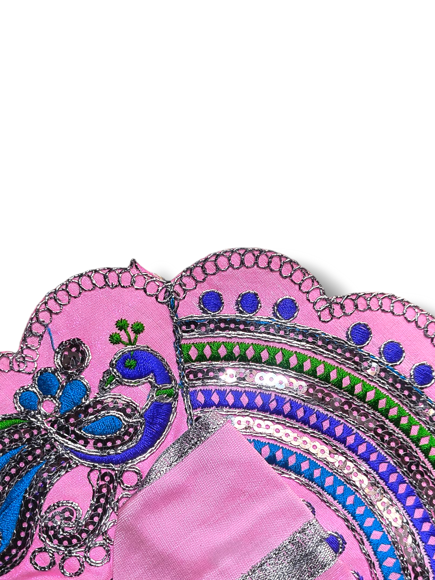 Embroidery Poshak with Silver Thread Pink - Image 2