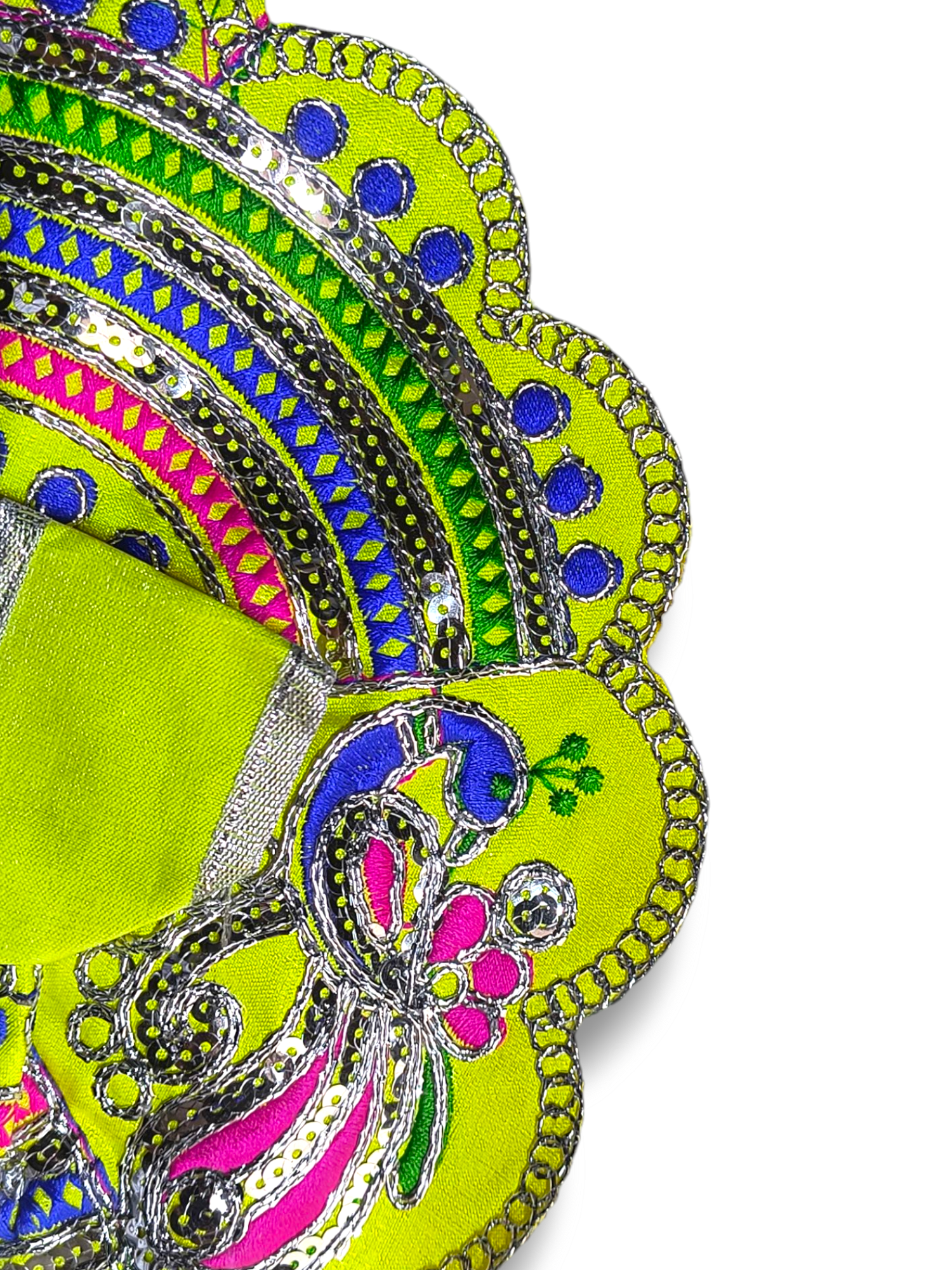 Embroidery Poshak with Silver Thread Green - Image 2