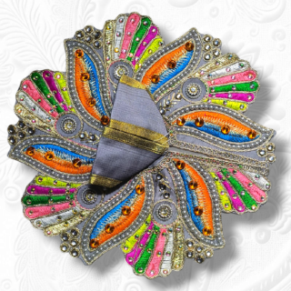 Heavy Embroidery With Stone Work Poshak Grey