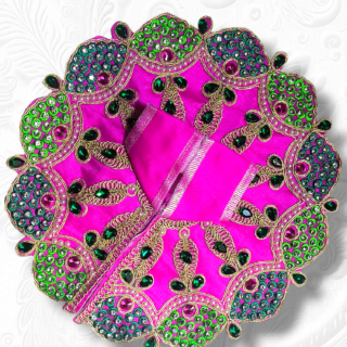 Heavy Poshak with Stone Work and Embroidery Pink