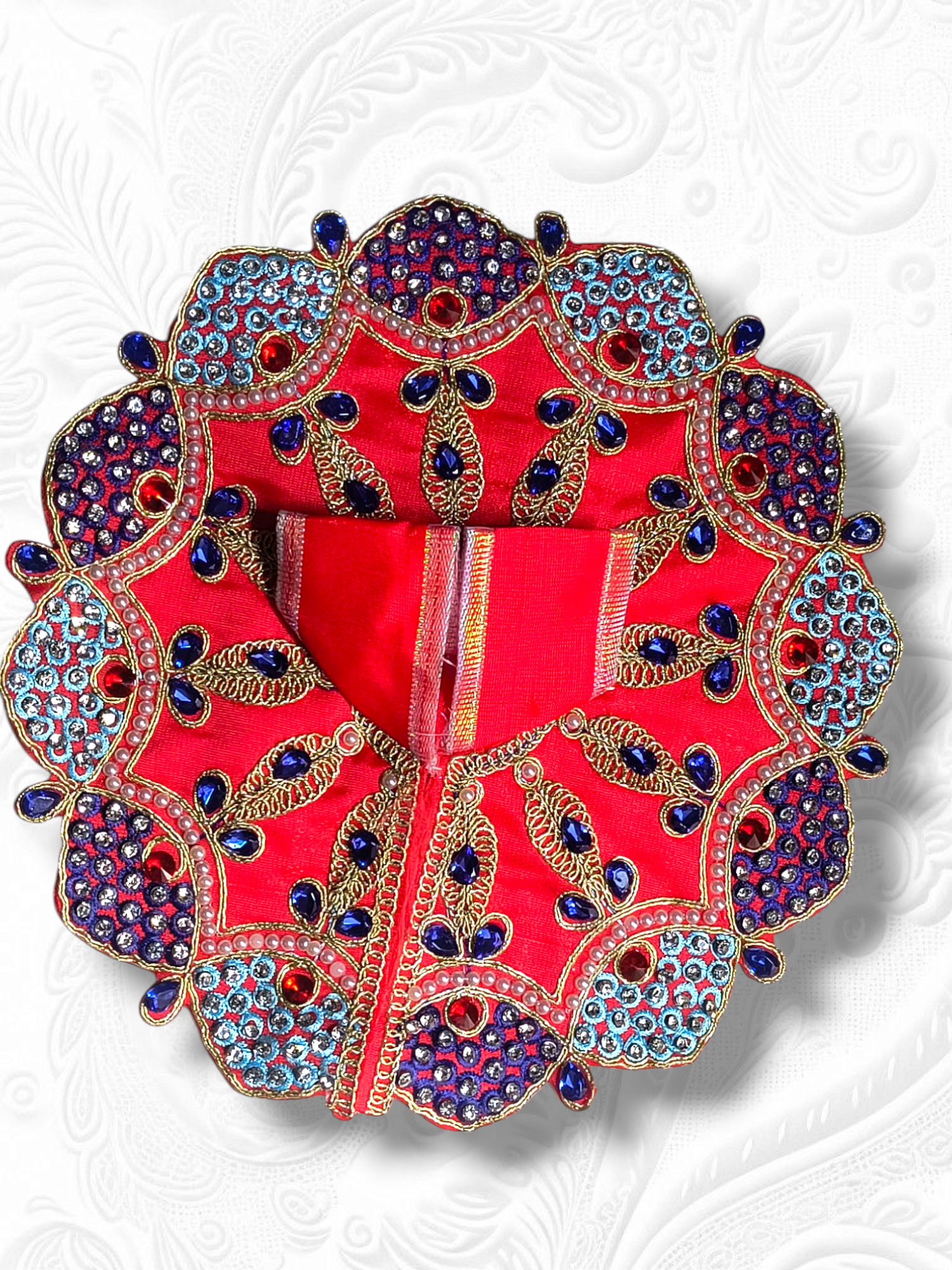 Heavy Poshak with Stone Work and Embroidery Red