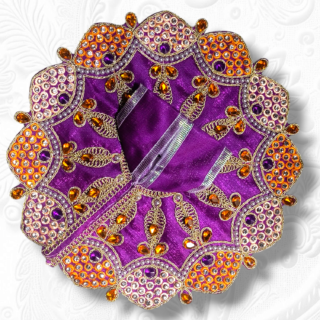 Heavy Poshak with Stone Work and Embroidery Purple