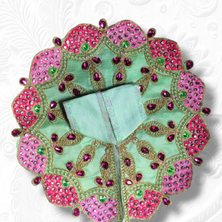 Heavy Poshak with Stone Work and Embroidery Green