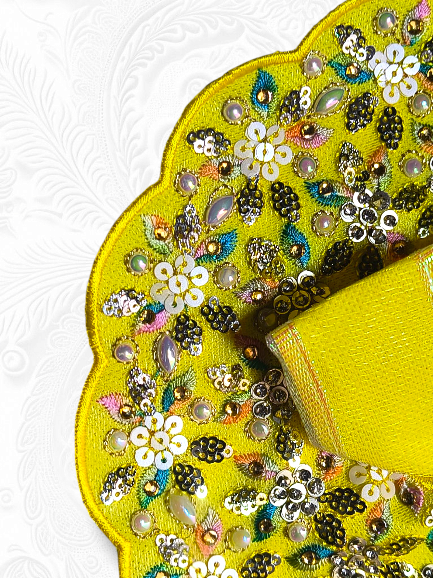 Special Embroidery Heavy Poshak Yellow - Image 2