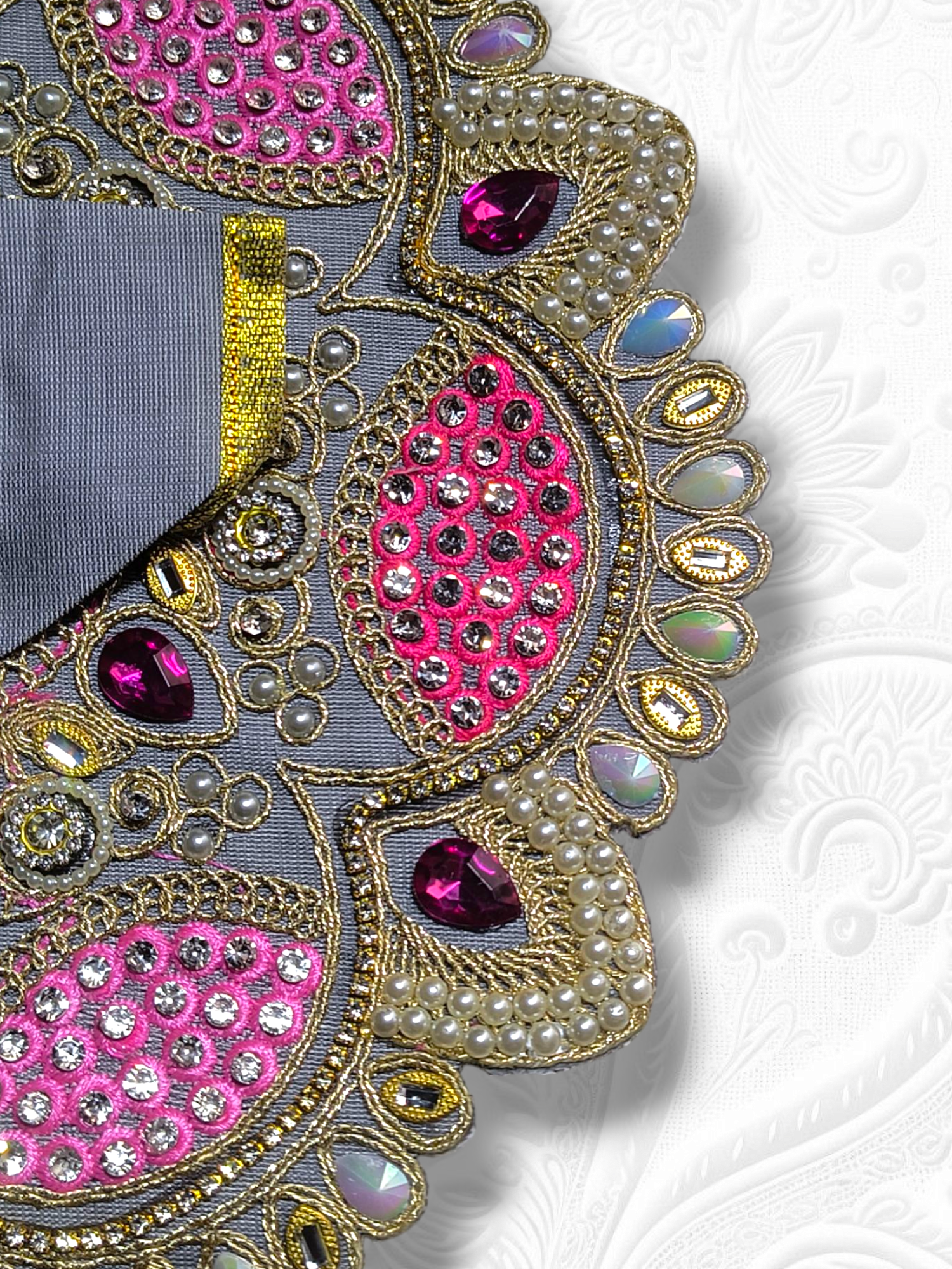 Laddu Gopal Heavy Embroidery With Stone and Thread Grey - Image 2