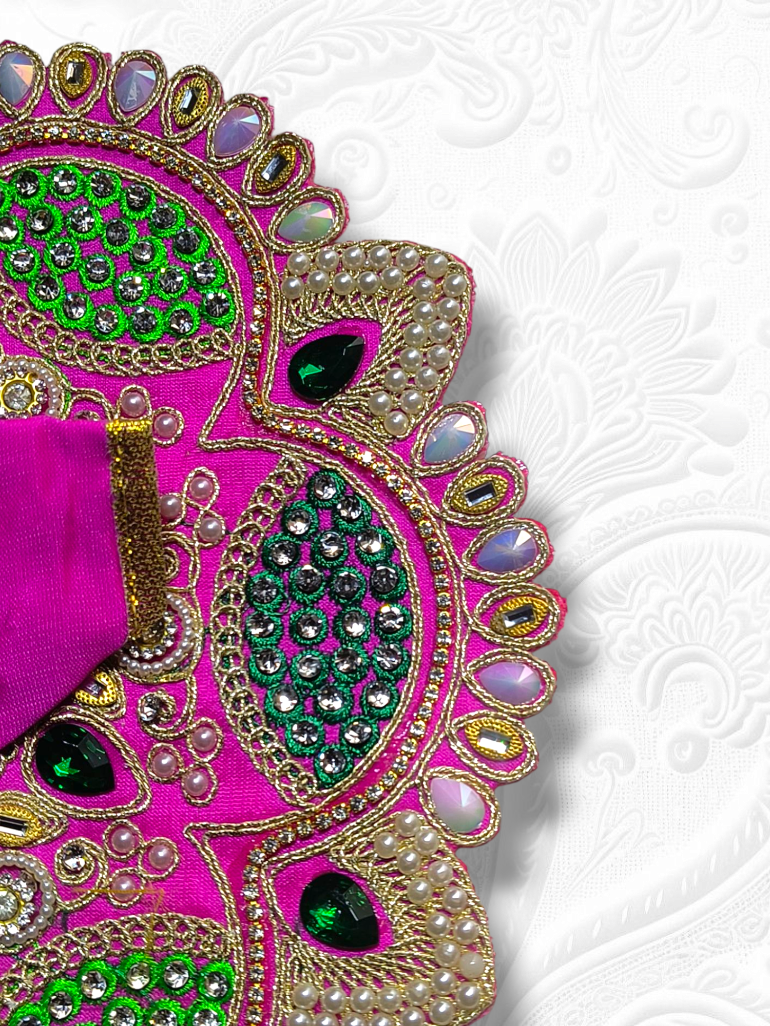 Laddu Gopal Heavy Embroidery With Stone and Thread Pink - Image 2