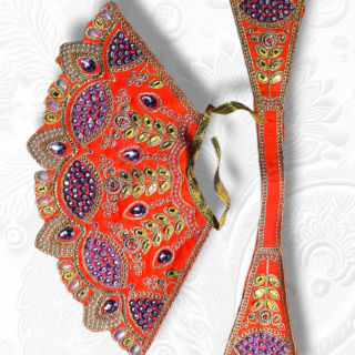 Heavy Stone Work and Embroidery Lahnga Patka for mata rani