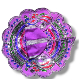 Embroidery Poshak with Silver Thread Purple